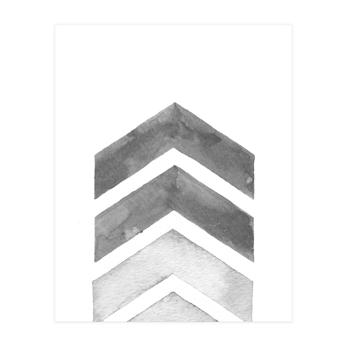 Grey Watercolor Chevron (Print Only)