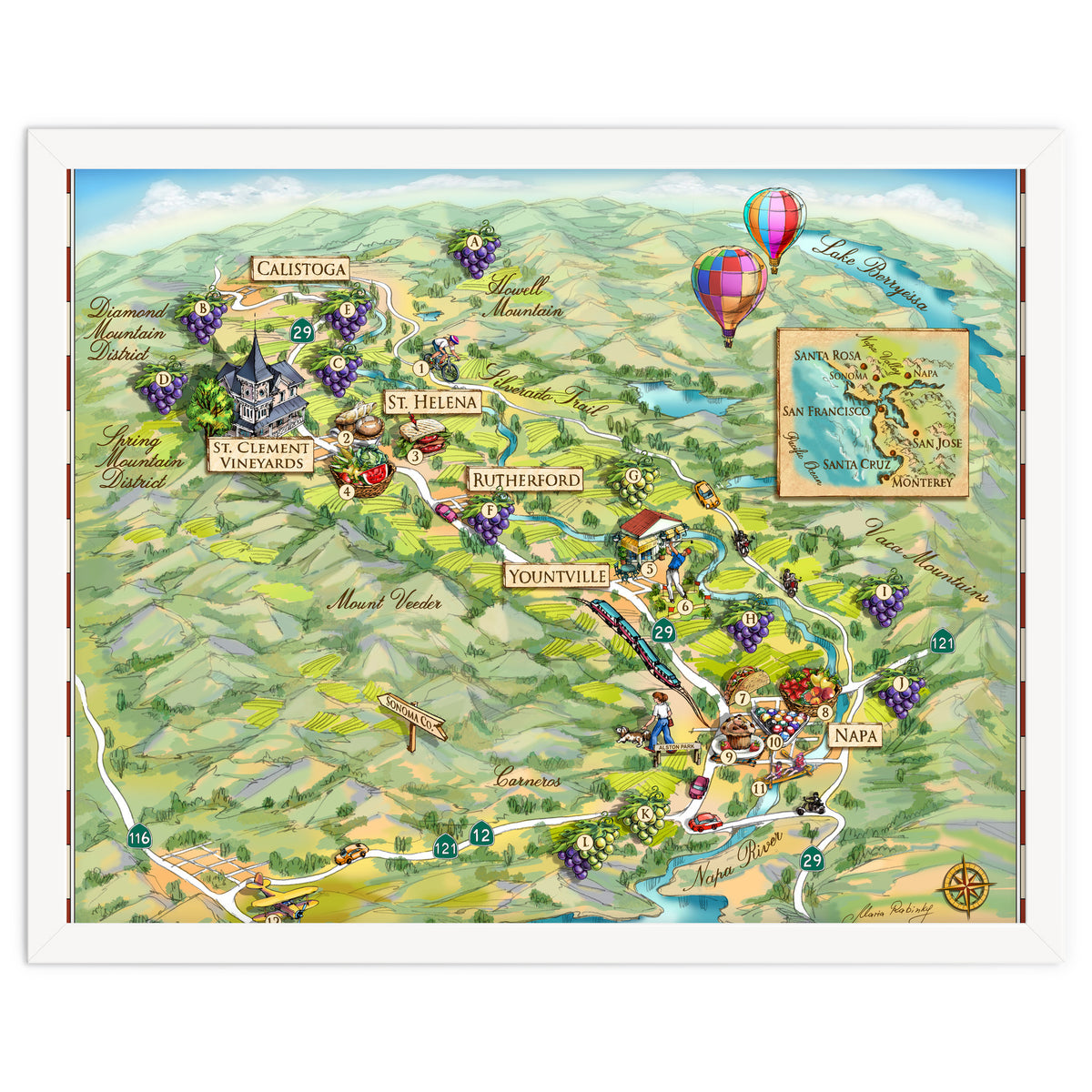Napa Valley Illustrated Map