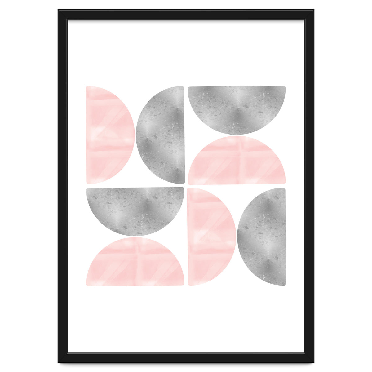 Half Moon Blush And Grey Abstract