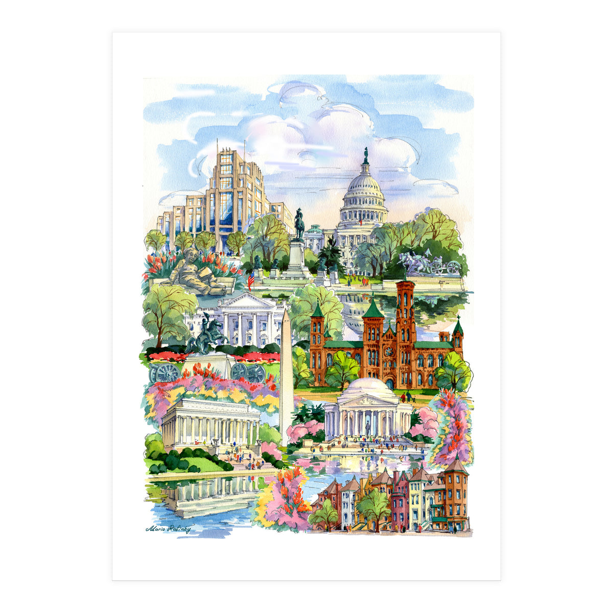 Washington District of Columbia Illustration (Print Only)