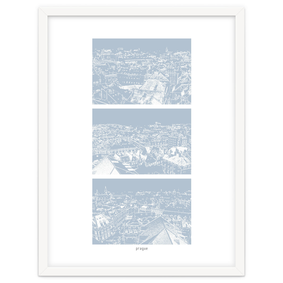 Prague print in blue