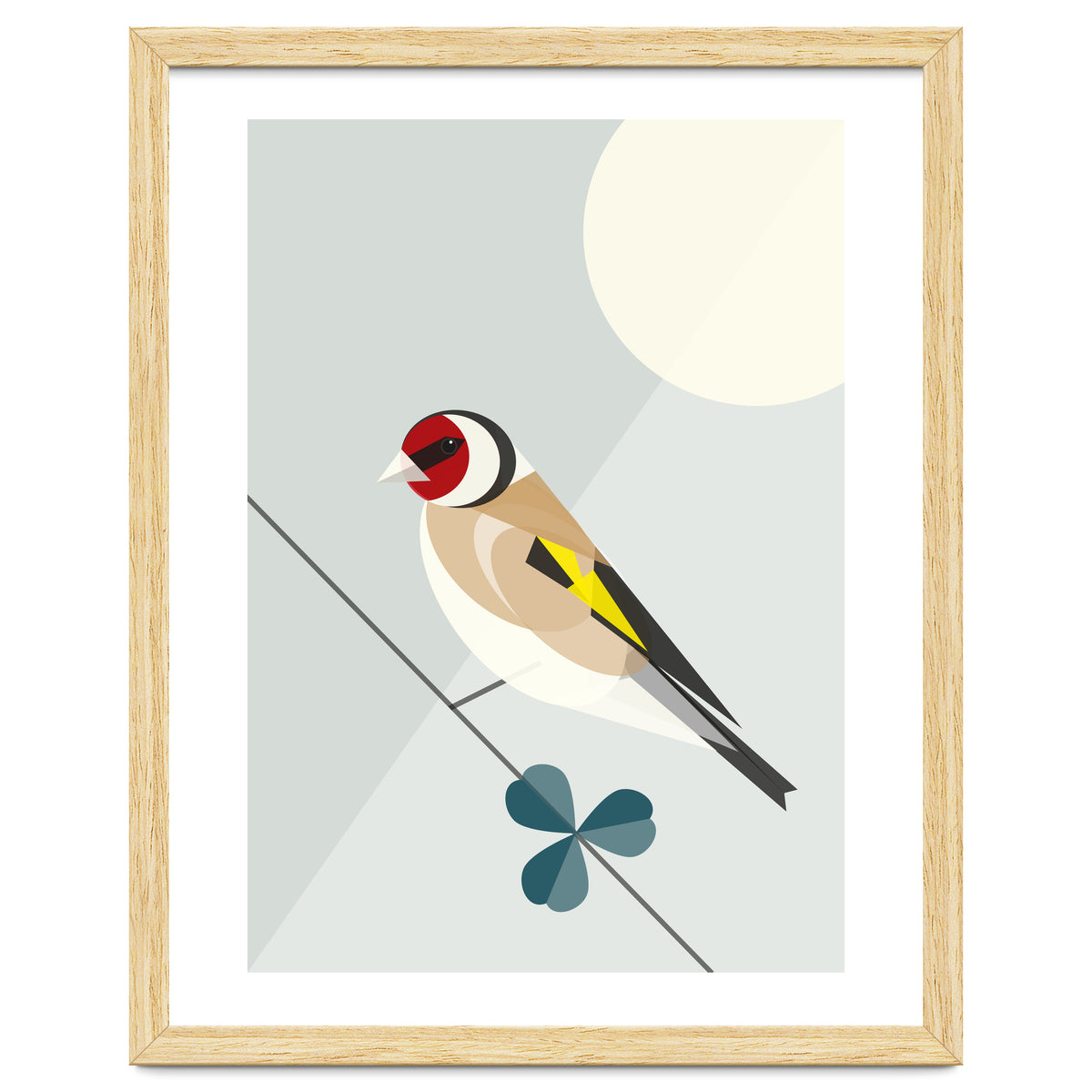 Mid Century Geometric Goldfinch
