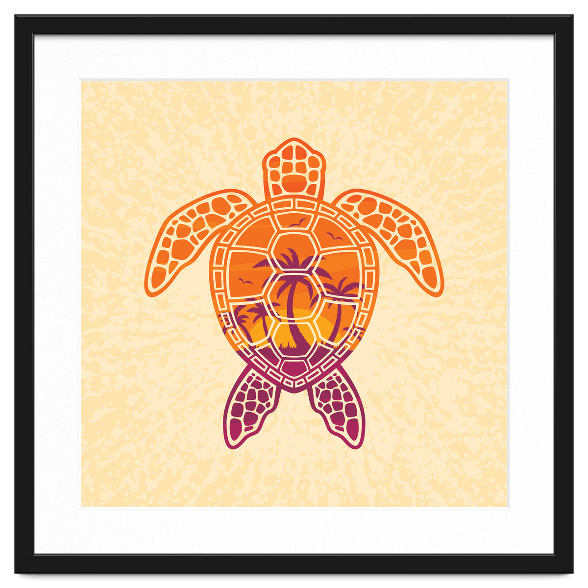 Tropical Sunset Sea Turtle Design