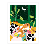 Eclectic Moon Lover | Modern Bohemian Quirky Woman Fashion | Color Pop Dreamer Illustration (Print Only) thumbnail