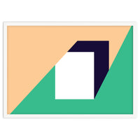 Geometric Shapes No. 61 - pink, green & dark blue