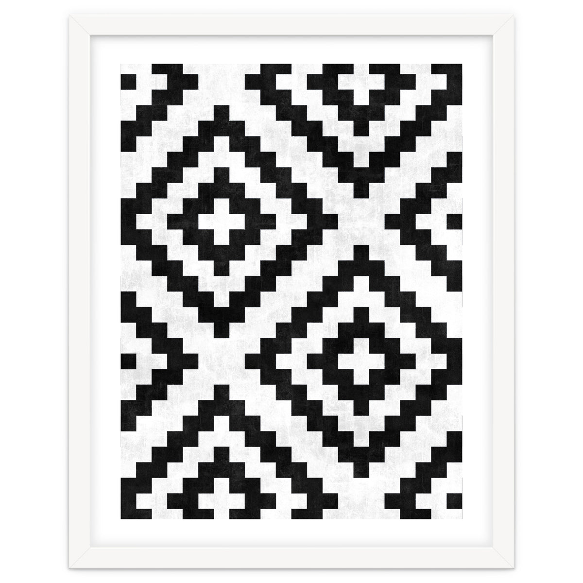 Urban Tribal Pattern No.18 - Aztec - Black and White Concrete