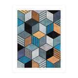 Colorful Concrete Cubes 2 - Blue, Grey, Brown (Print Only) thumbnail