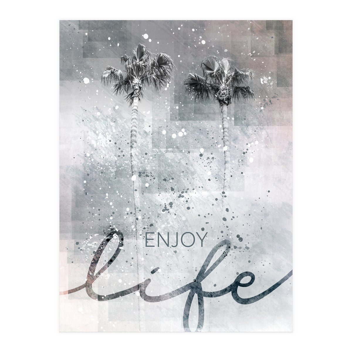 Idyllic palm trees | enjoy life (Print Only)
