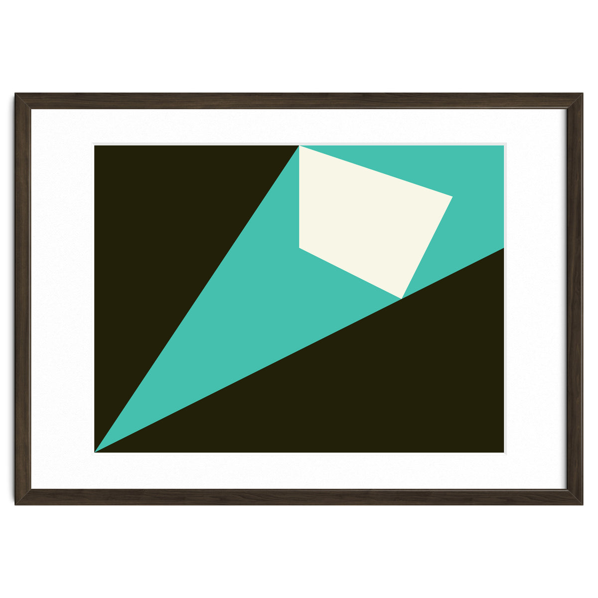 Geometric Shapes No. 72 - turquoise, white & black