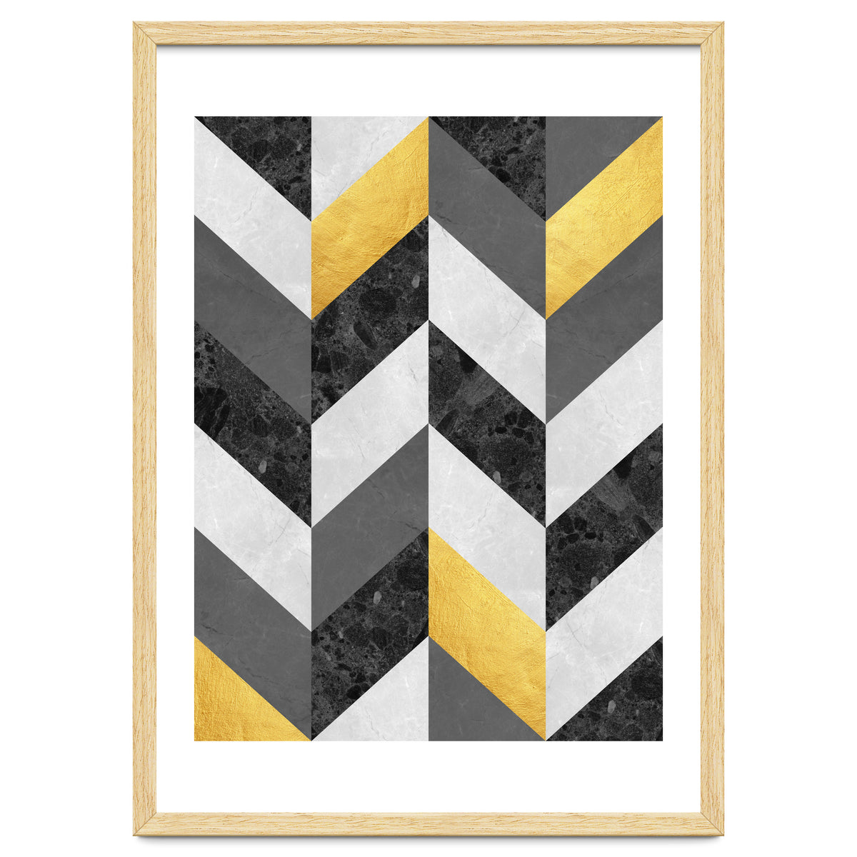 Chevron gold and marble