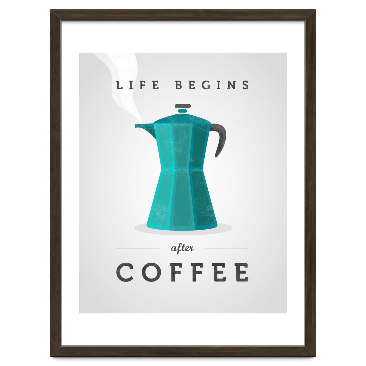 Life Begins After Coffee. Teal