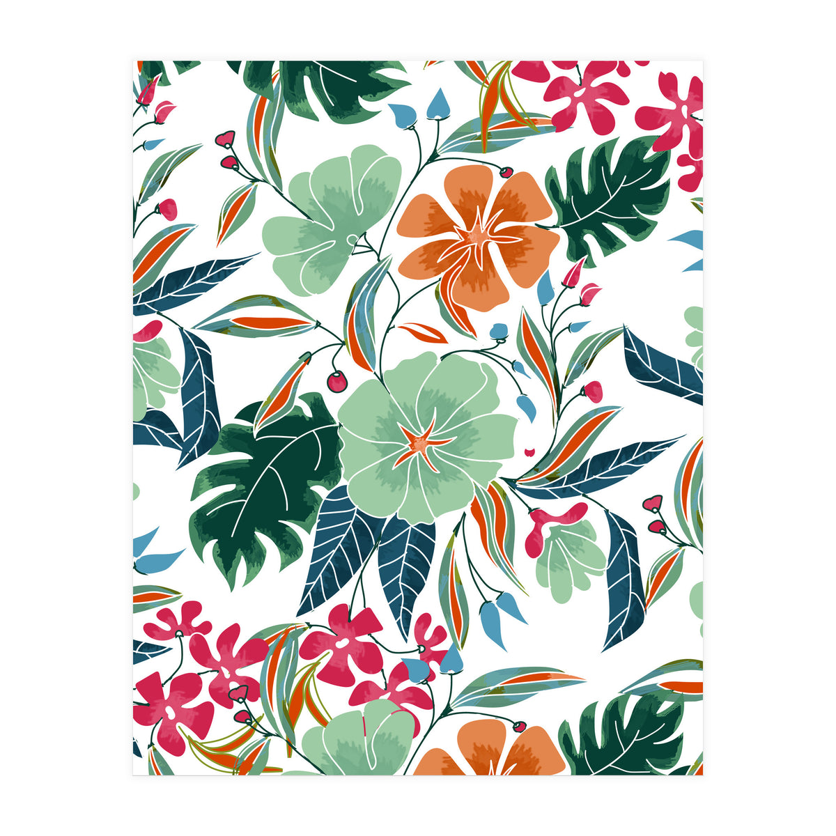 Minty + Rust Floral (Print Only)