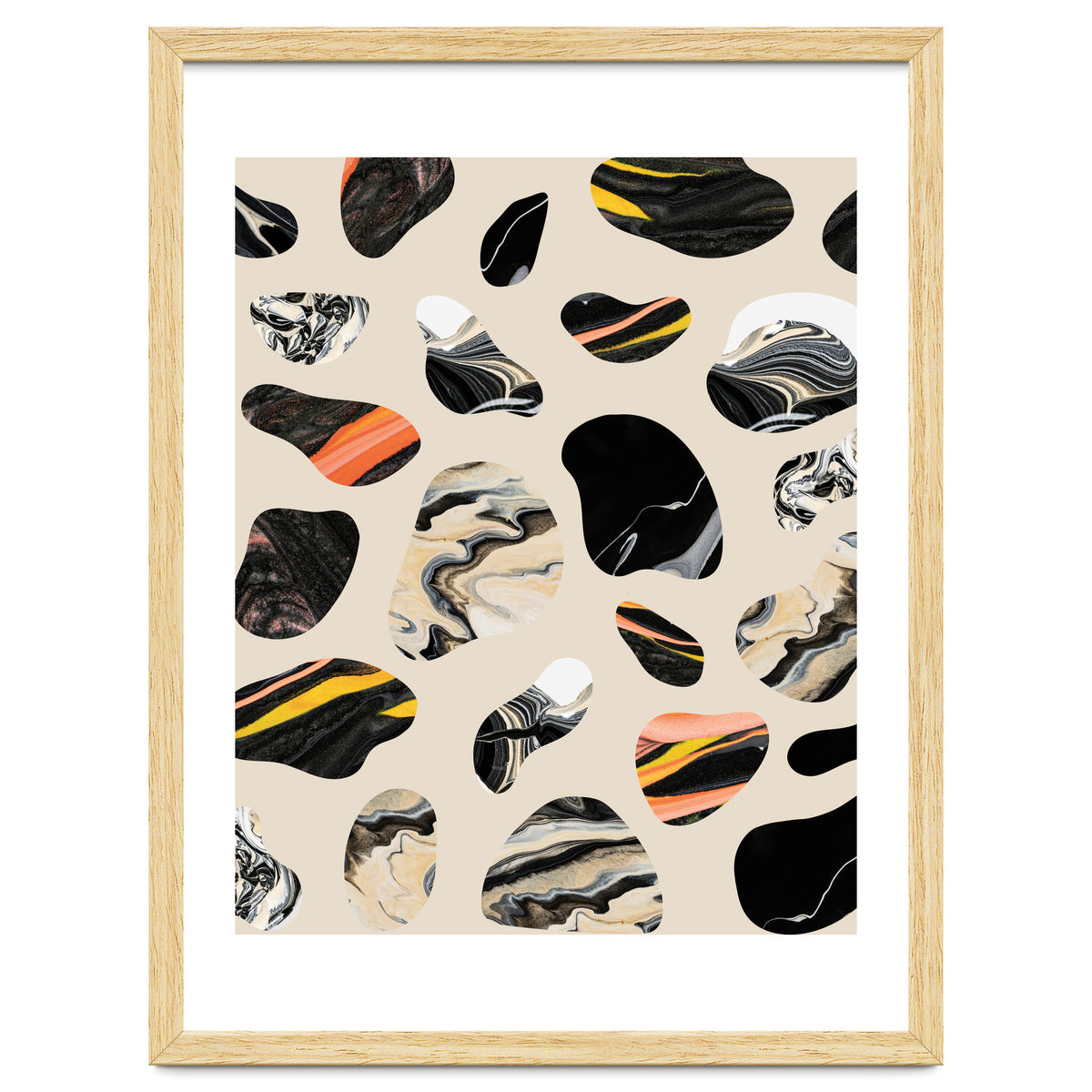 Marble Jelly Beans, Abstract Shapes Nature Eclectic Textures, Precious Stones Agate Dark Mystery