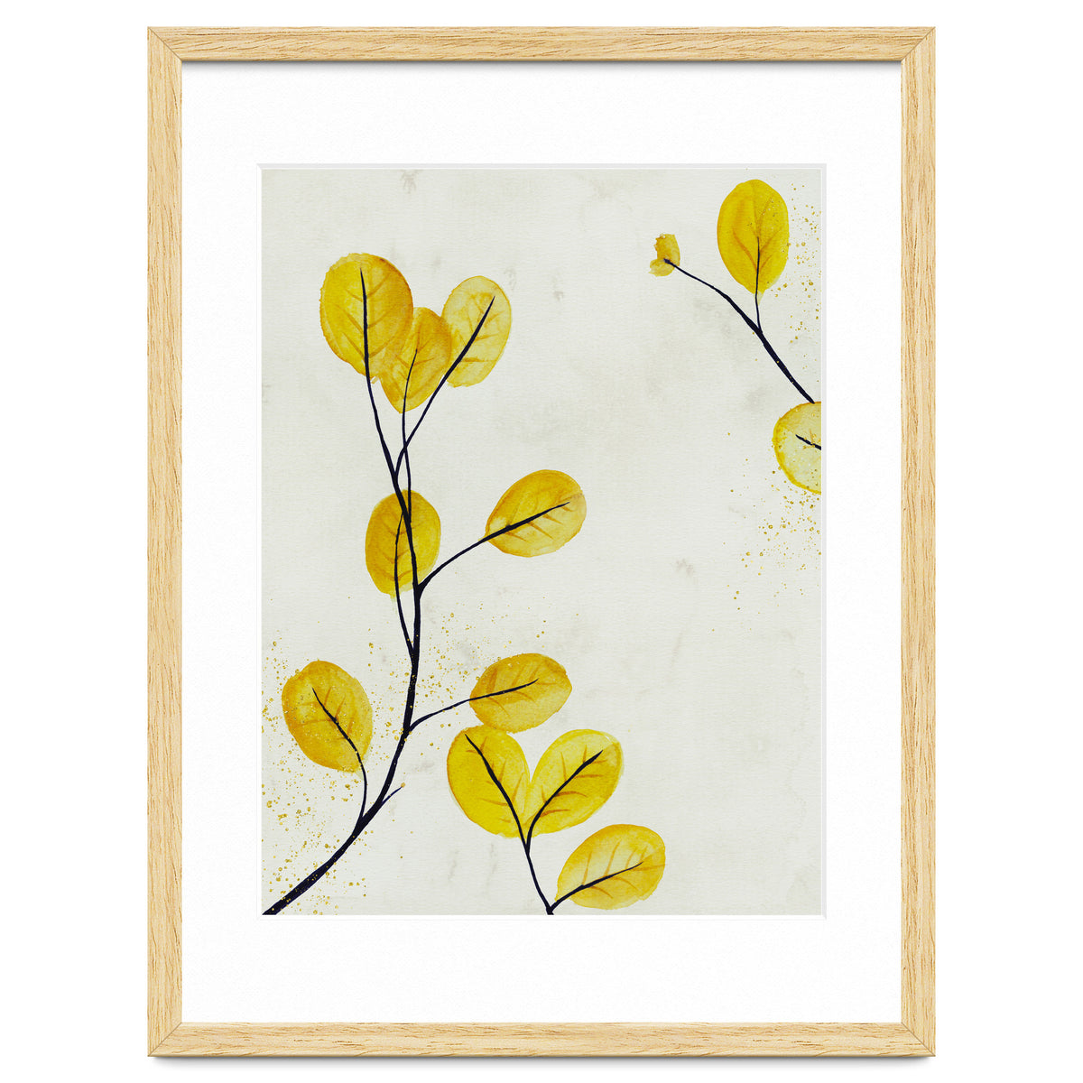 Golden birch leaves