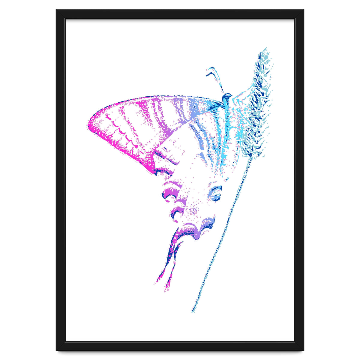 Swallowtail On Grass in Pinquoise