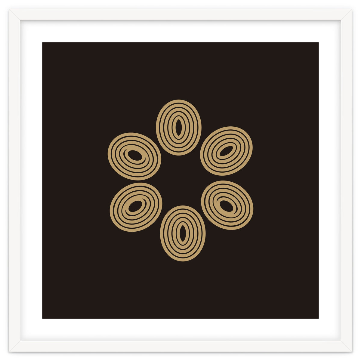 Golden floral lines | abstract minimal