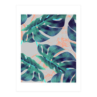 Be Tropical, Botanical Jungle Monstera Illustration, Modern Bohemian Botanical Blush Painting (Print Only)