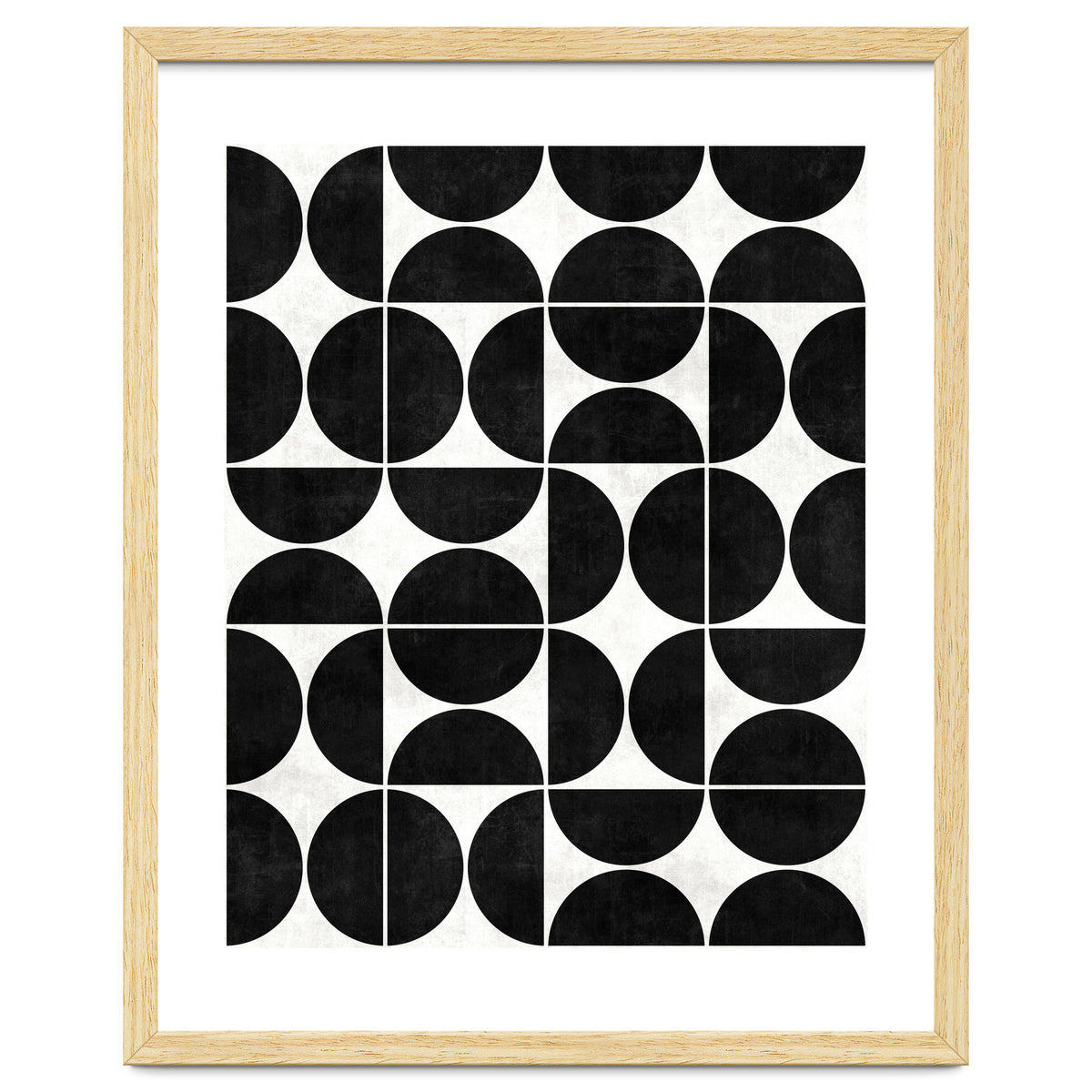 Mid-Century Modern Pattern No.3 - Black and White Concrete