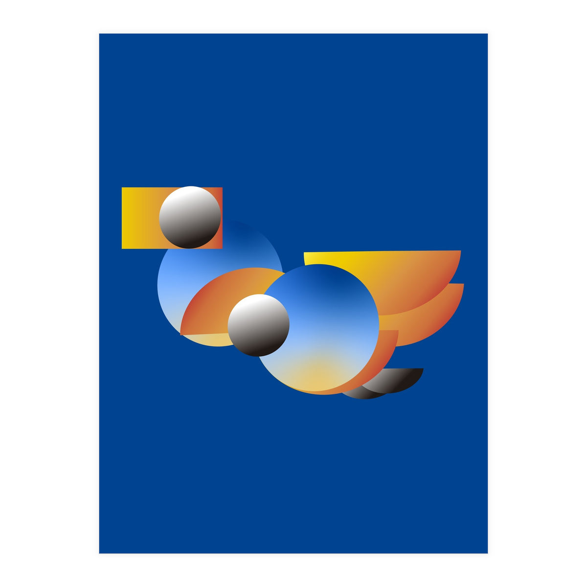 Modern Abstract Geometric Minimalist Duck (Print Only)