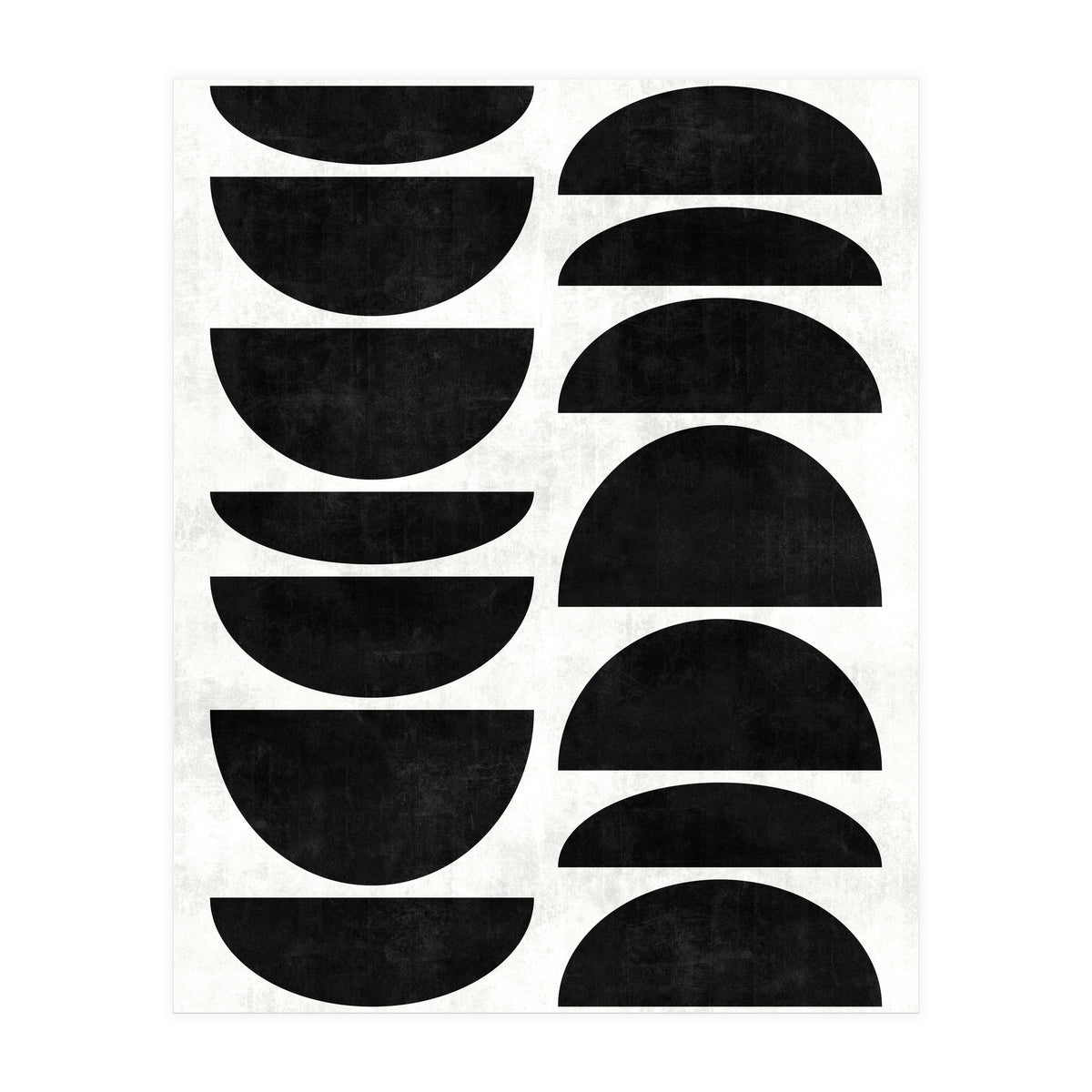 Mid-Century Modern Pattern No.9 - Black and White Concrete (Print Only)