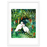 To Me, You're The Perfect Heron, Tropical Jungle Wildlife Animals Birds, Botanical Stork Painting thumbnail