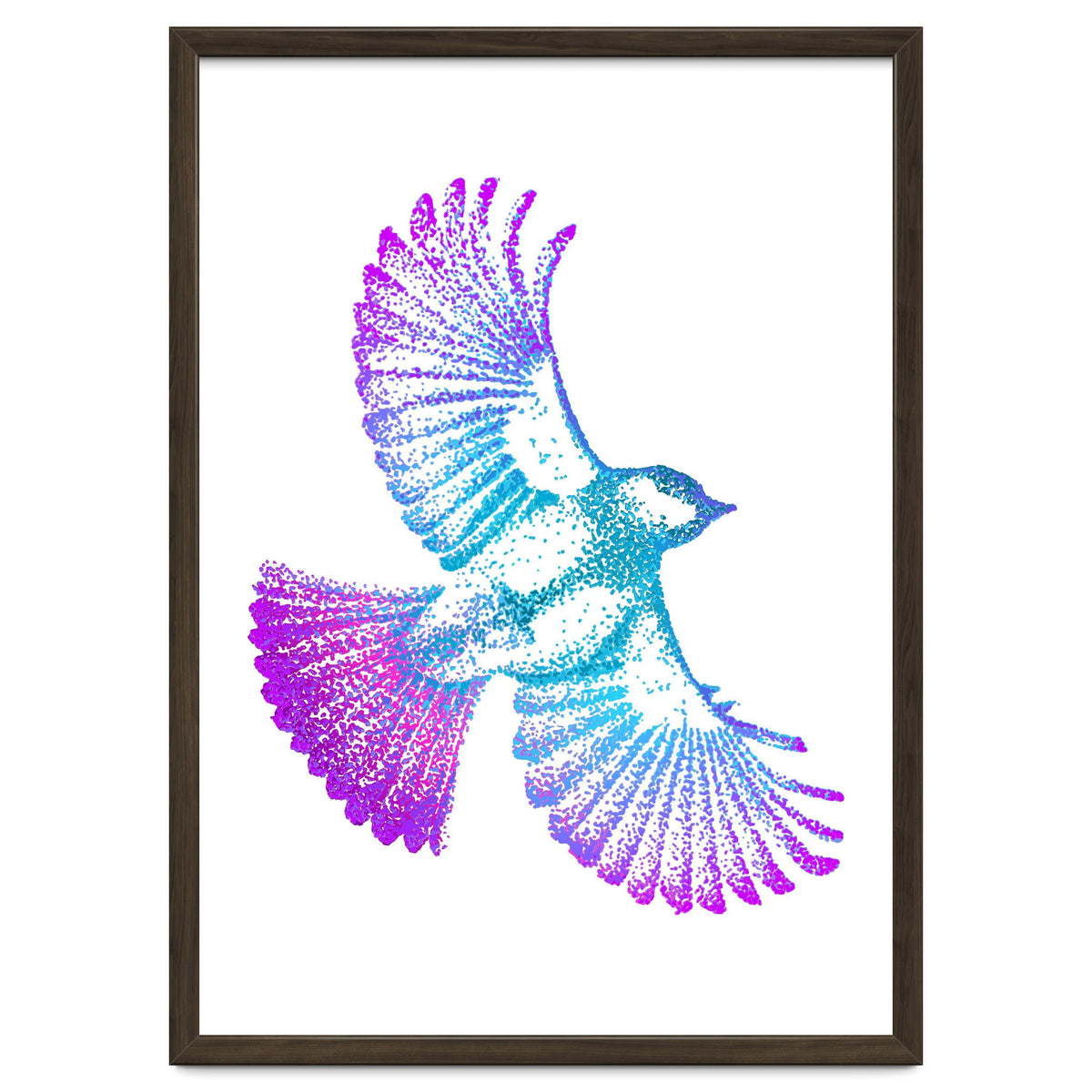 Flying Bird in Electric Blue
