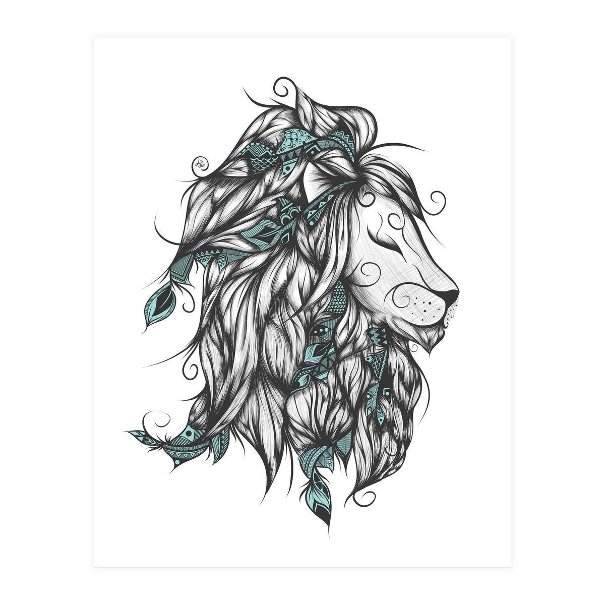 Poetic Lion Turquoise (Print Only)