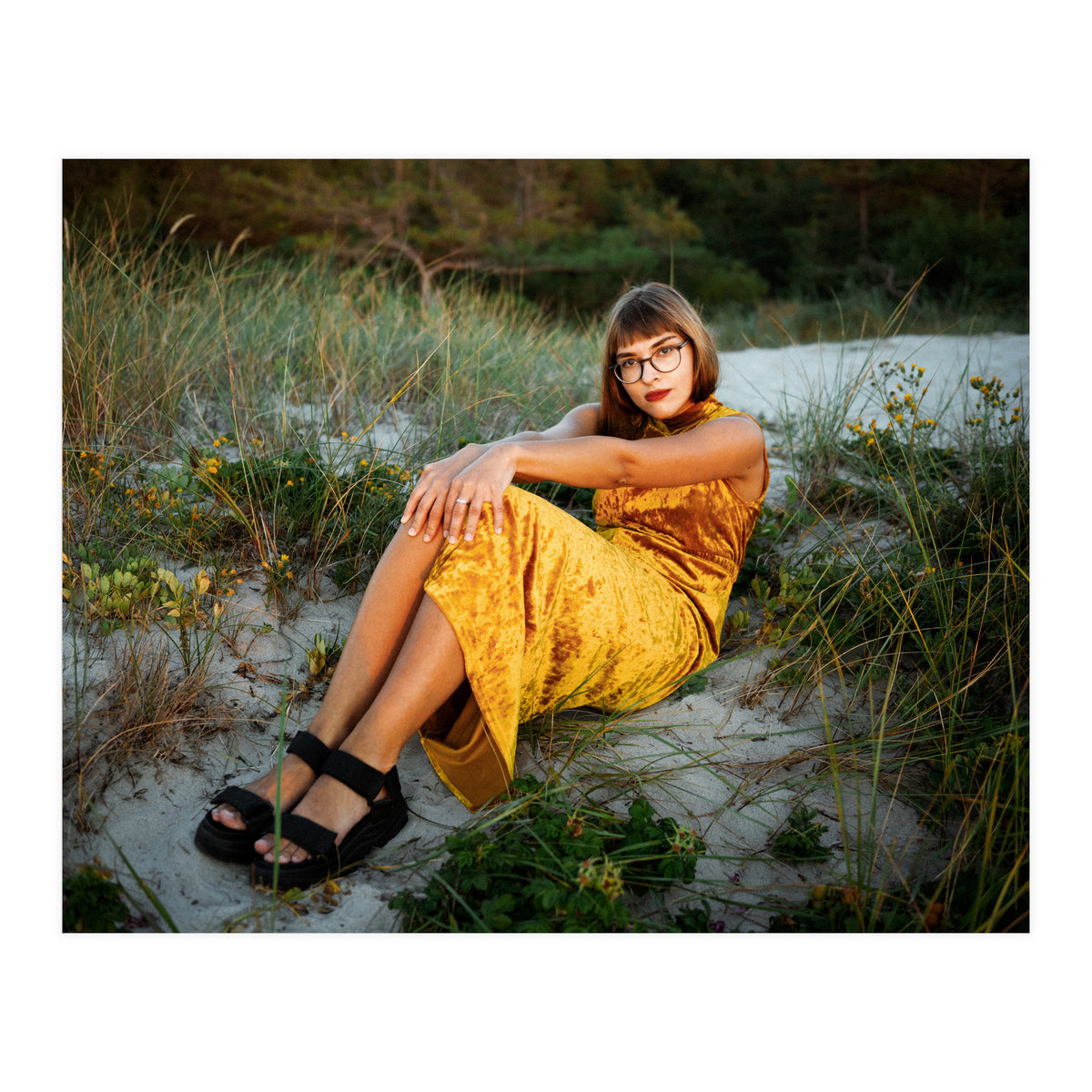 Golden Hour, Golden Dress (Print Only)