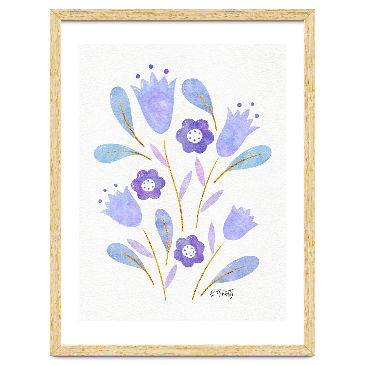 Watercolour Tulips | Purple