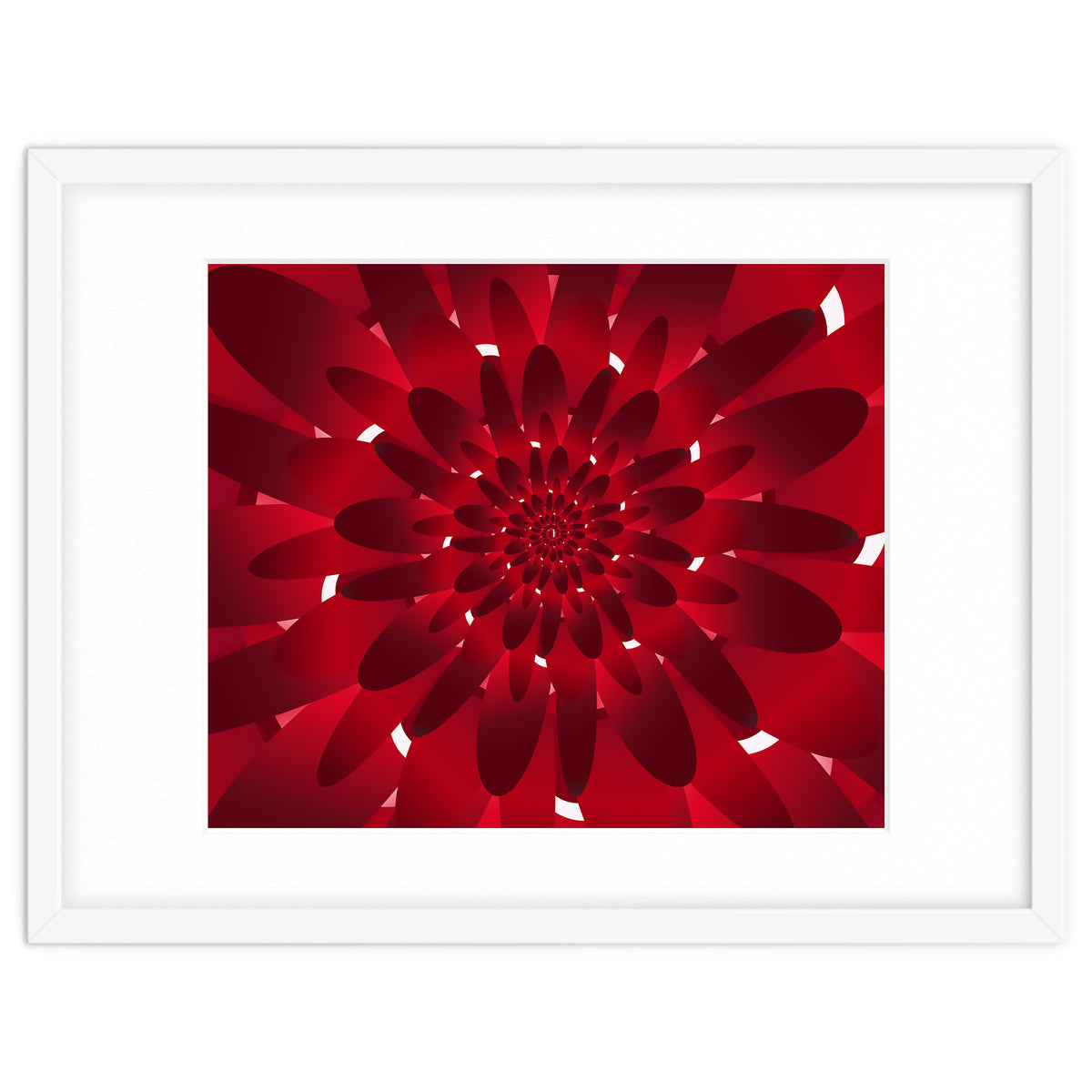 Abstract Modern Red Floral Design Art