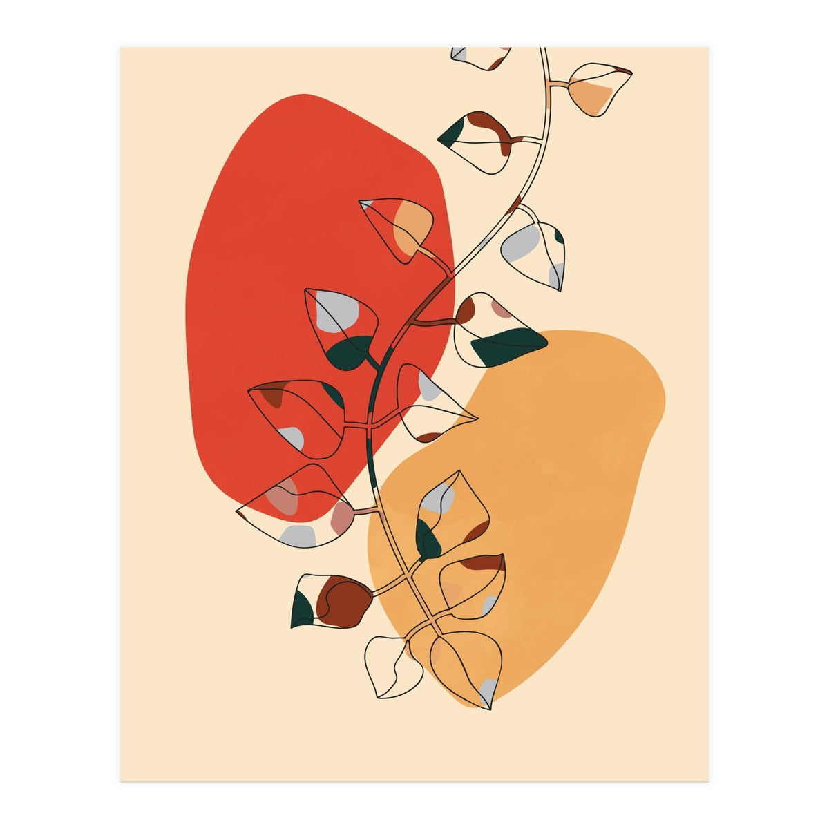 Scandi Modern Botanical Line Drawing (Print Only)