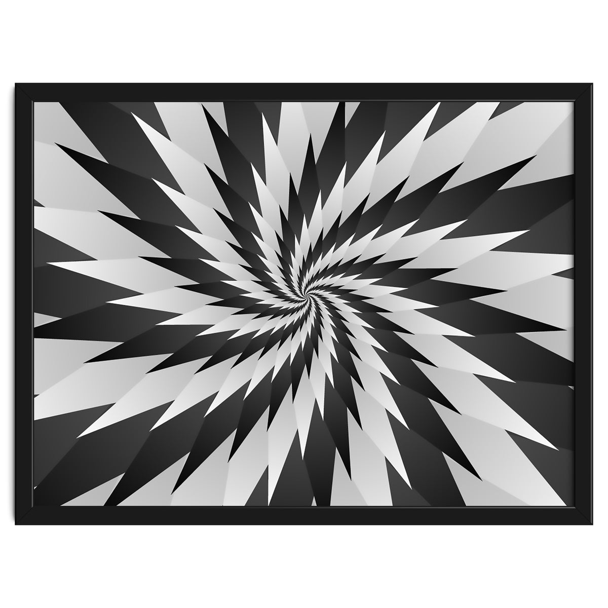 3D Abstract Swirl Monochrome Art
