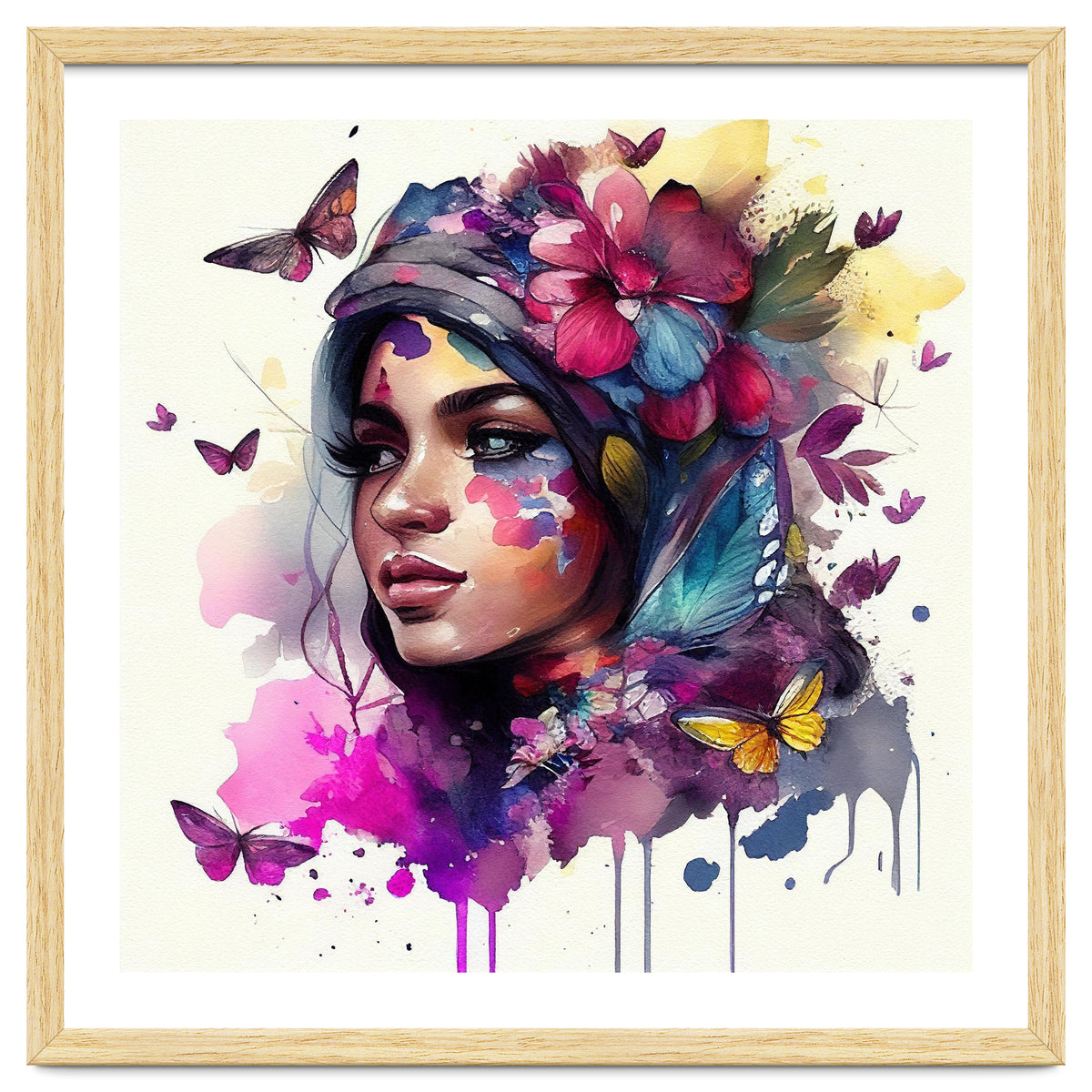 Watercolor Floral Arabian Woman #9