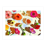 Floral Soul, Botanical Vintage Nature Plants, Polka Dots Flowers Blossom, Mid Century Modern Bohemian Painting (Print Only) thumbnail