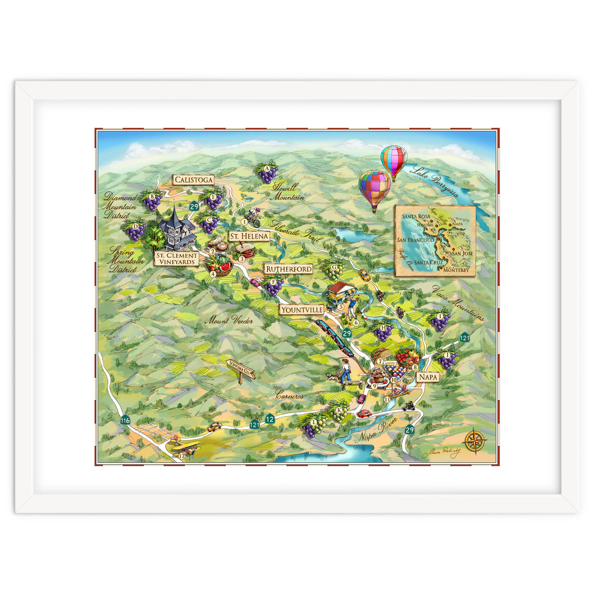 Napa Valley Illustrated Map