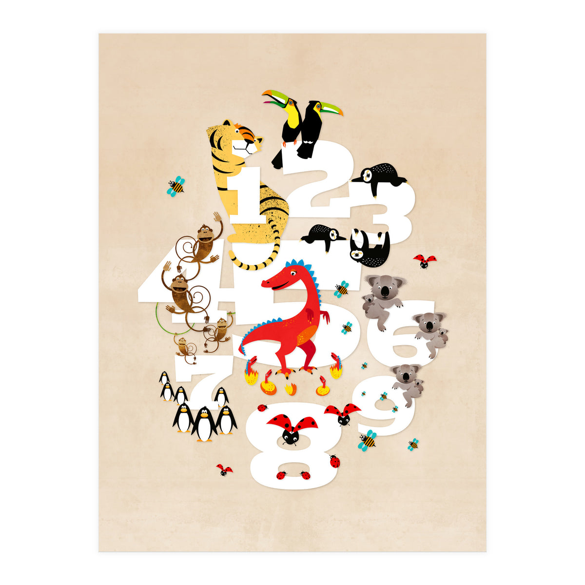 One Two Three Animals (Print Only)