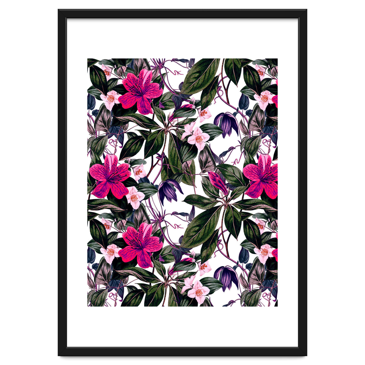 Pattern antique botanical flowers