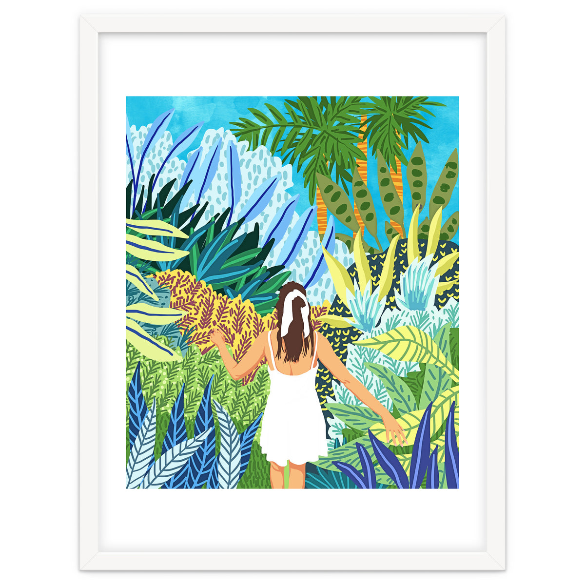 Lost in the Jungle of Feelings | Forest Tropical Botanical Nature Plants Illustration