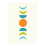 Abstract Moons Teal and Orange  (Print Only) thumbnail