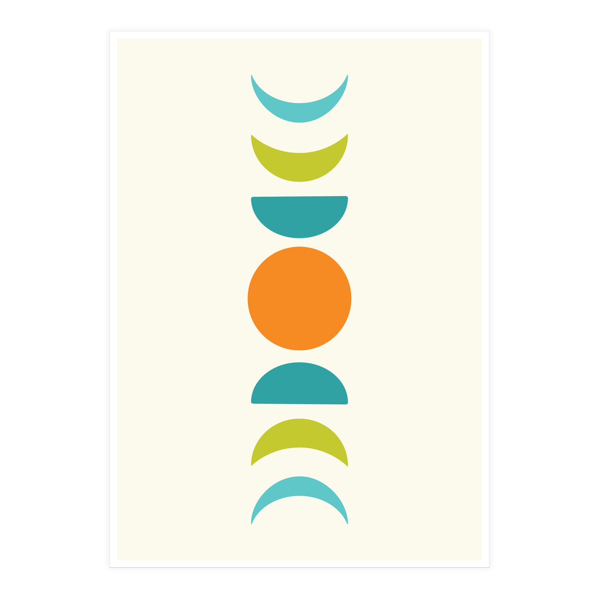 Abstract Moons Teal and Orange  (Print Only)