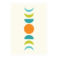 Abstract Moons Teal and Orange  (Print Only)
