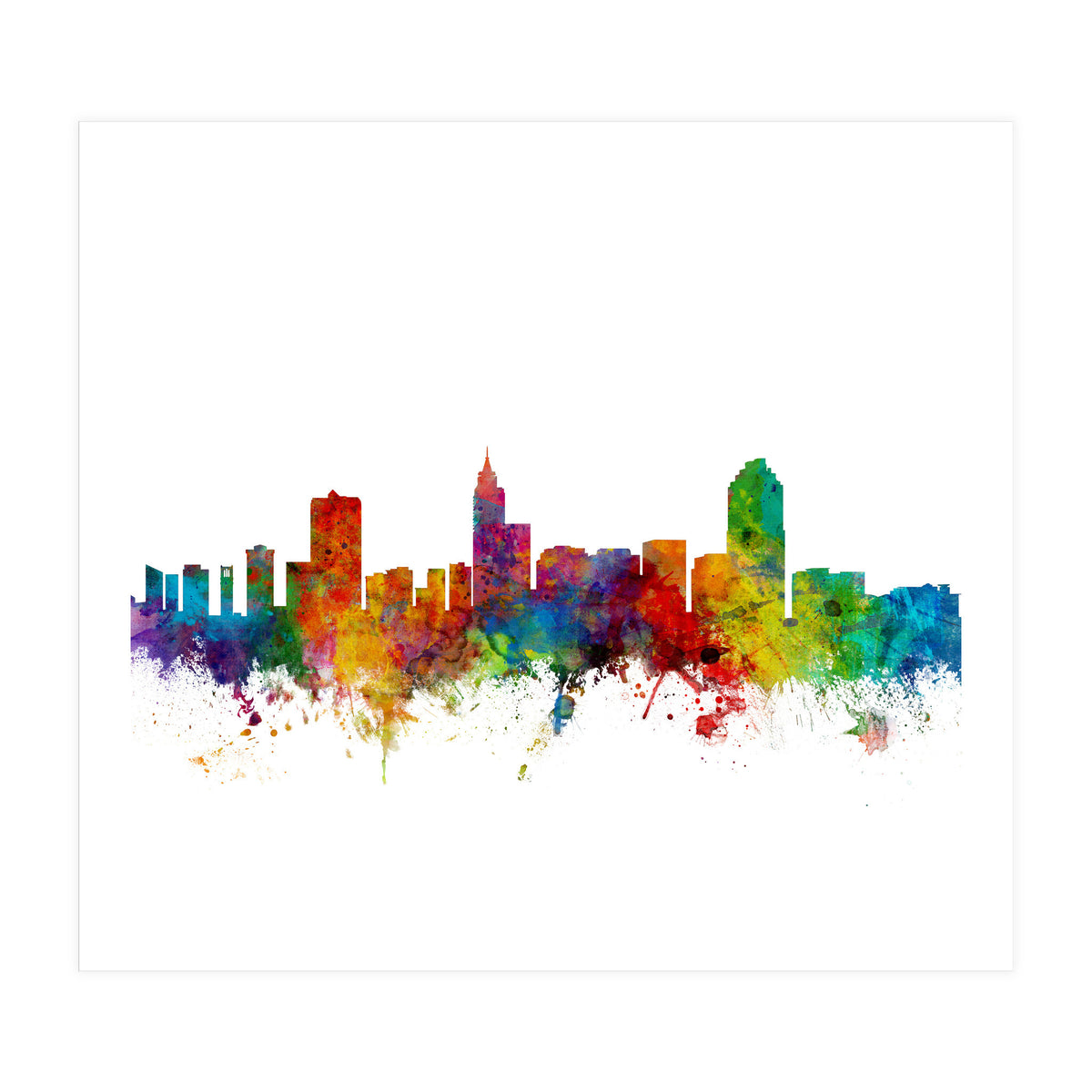 Raleigh North Carolina Skyline (Print Only)