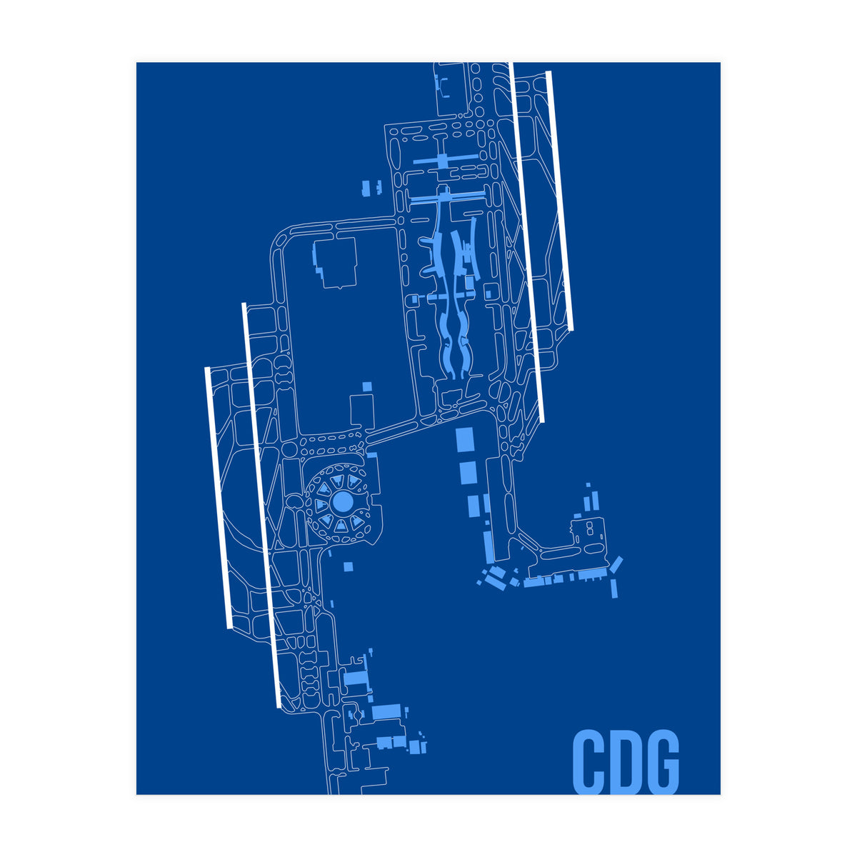 Paris CDG Airport Layout (Print Only)