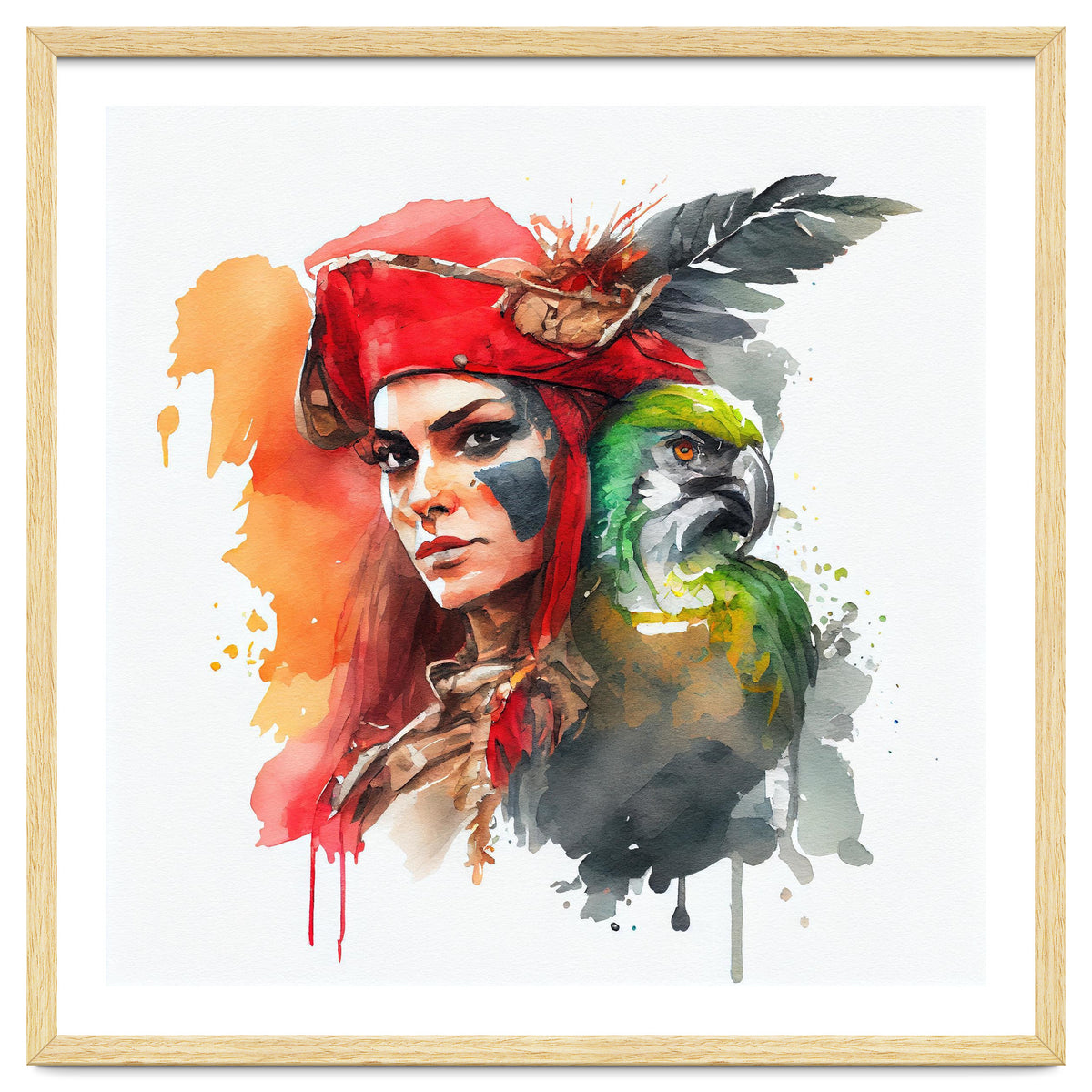 Watercolor Pirate Woman #2
