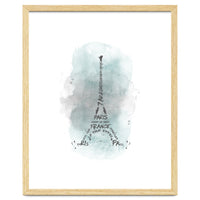 Watercolor Art Eiffel Tower | turquoise