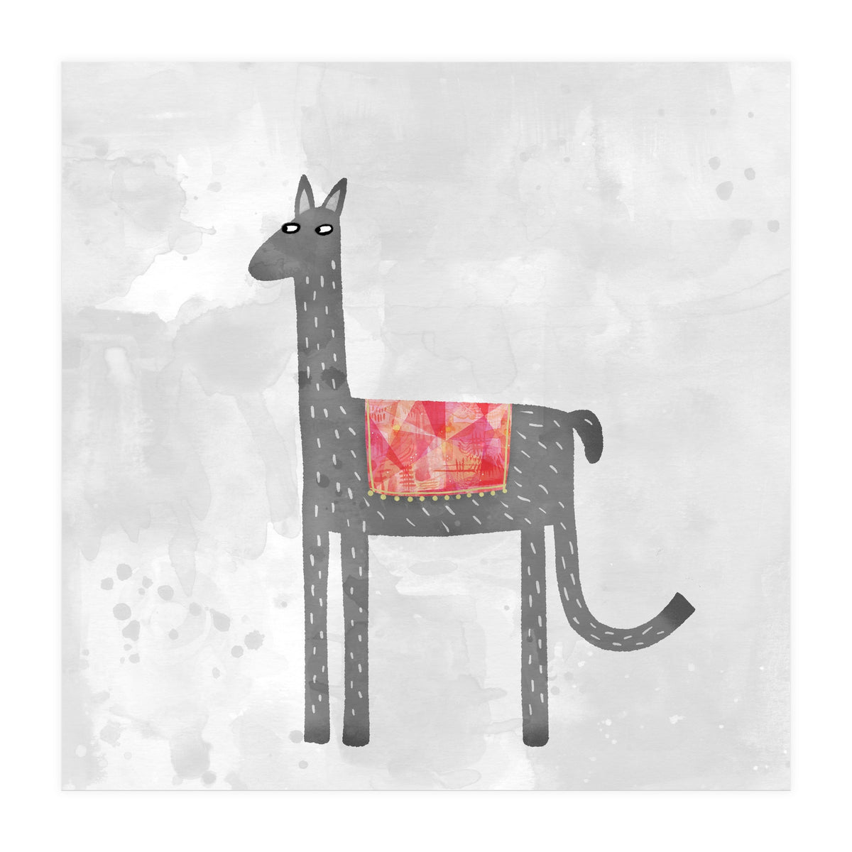 Llama With Fancy Blanket (Print Only)