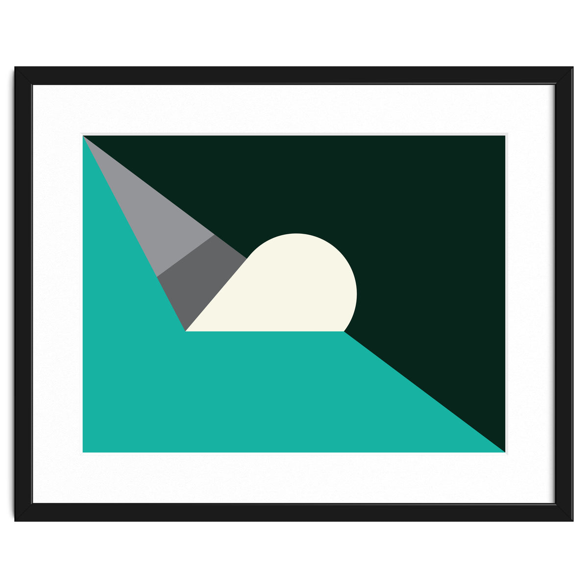 Geometric Shapes No. 56 - teal, grey & black