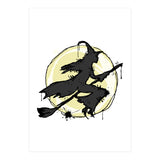 Witch on her broom sketch (Print Only) thumbnail