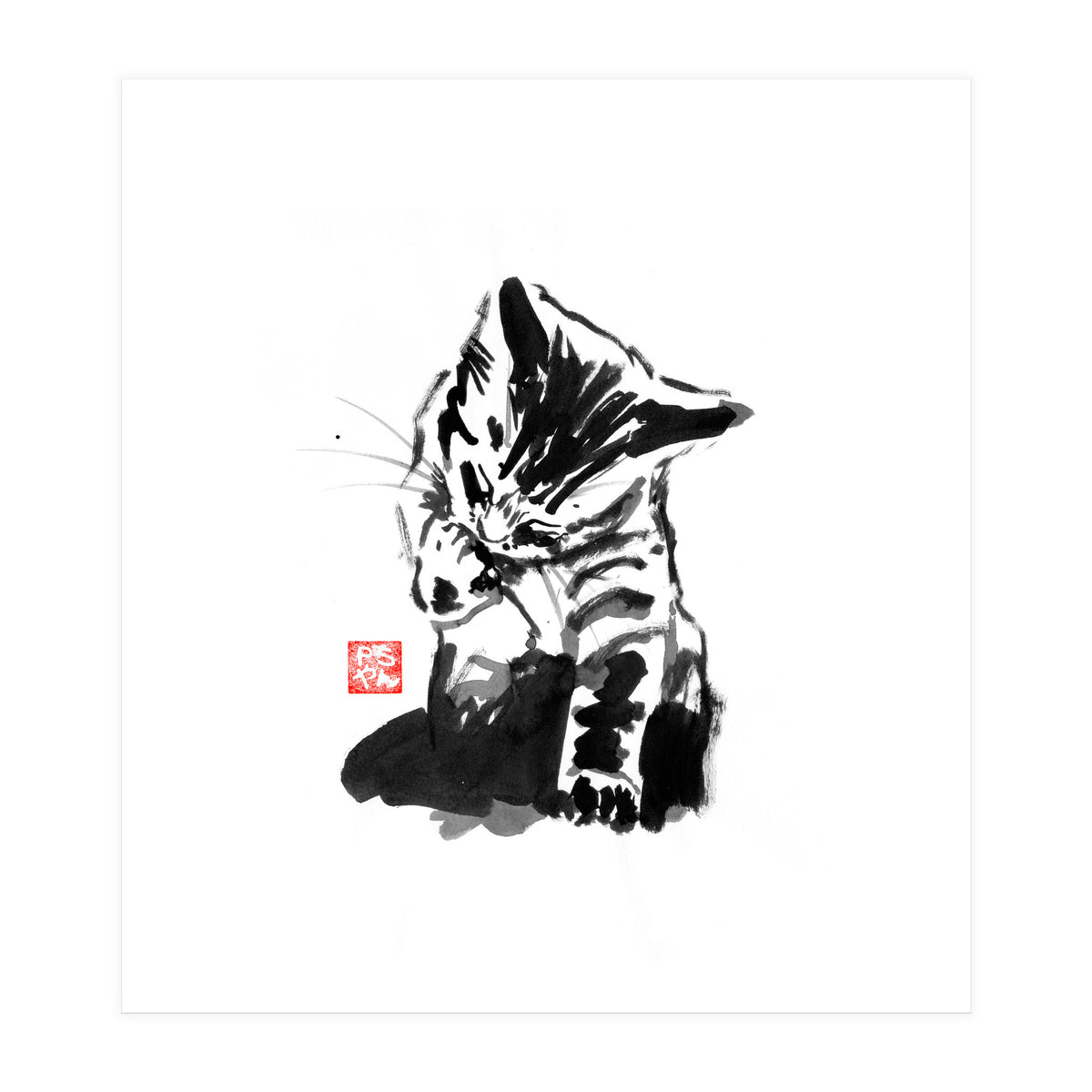 Washing cat (Print Only)