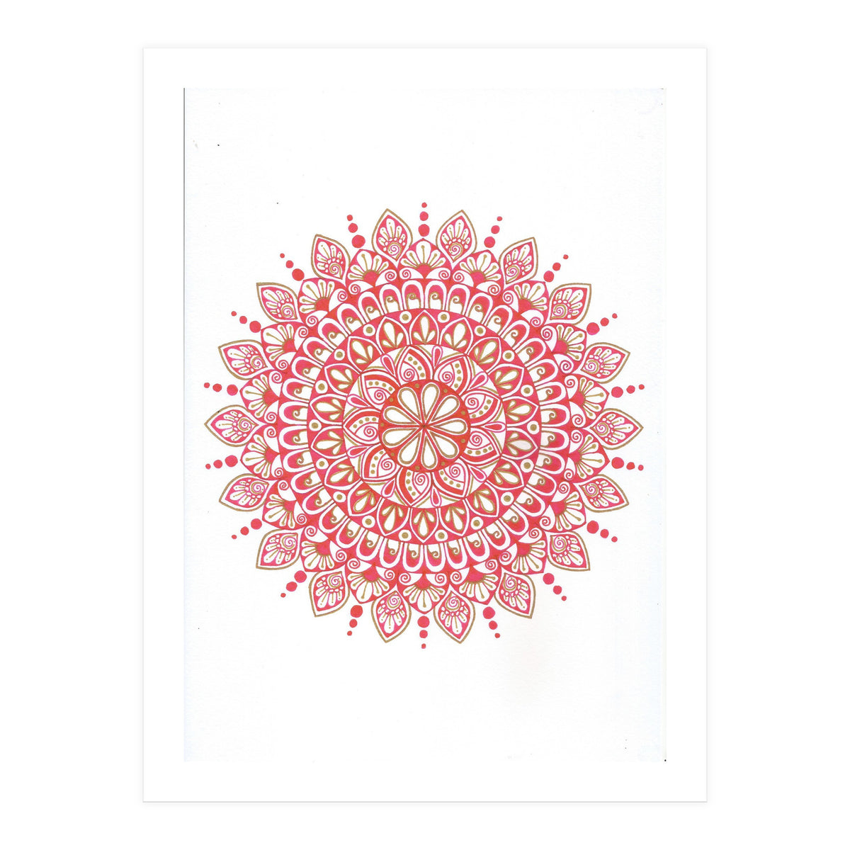 Red & Gold Mandala 2 (Print Only)
